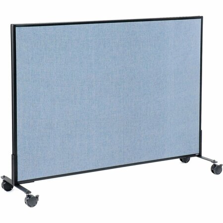 INTERION BY GLOBAL INDUSTRIAL Interion Mobile Office Partition Panel, 60-1/4inW x 45inH, Blue 694961MBL